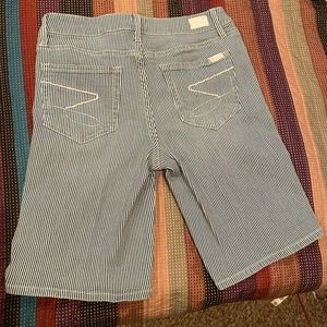 Bermuda length pinstripe shorts